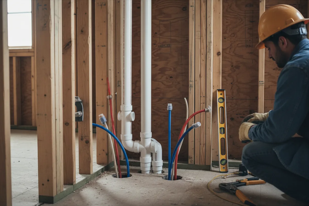 Drain and supply rough-in during Drain Cleaning in Mullica Hill